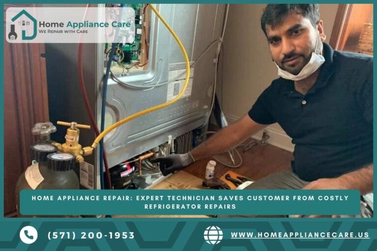a Home Appliance Care technician repairing refrigerator