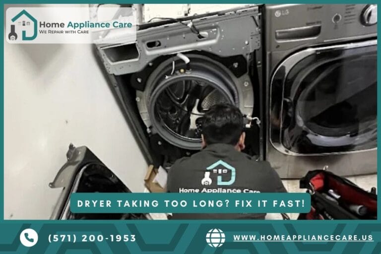 a Home Appliance Care technician fixing a washing machine