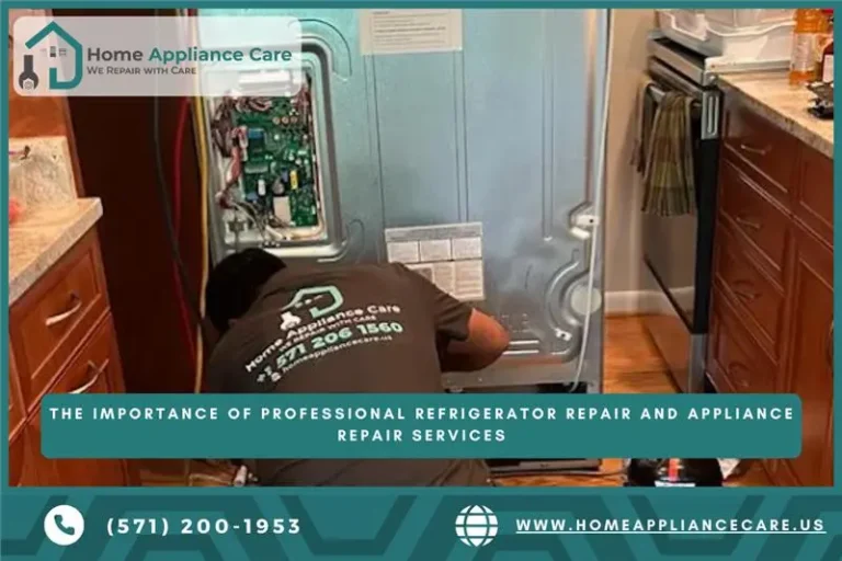 a Home Appliance Care technician repairing refrigerator