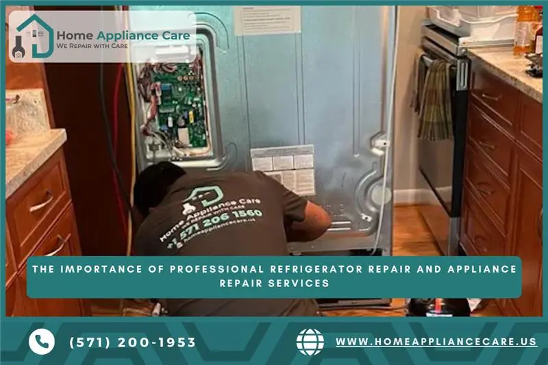 a Home Appliance Care technician repairing refrigerator