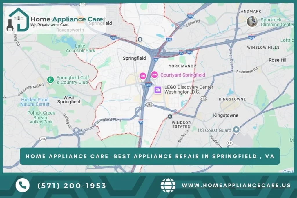 map of appliance repair in Springfield