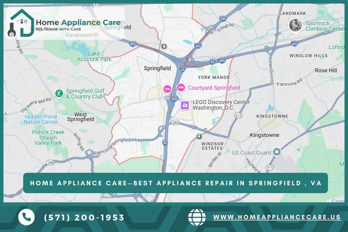 map of appliance repair in Springfield
